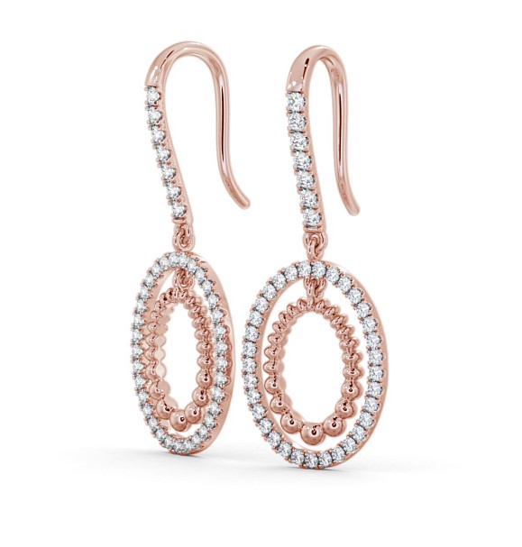 Drop Round Diamond 0.60ct Earrings 18K Rose Gold - Barfleur ERG107_RG_THUMB1