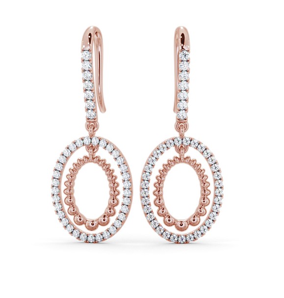  Drop Round Diamond 0.60ct Earrings 9K Rose Gold - Barfleur ERG107_RG_THUMB2 