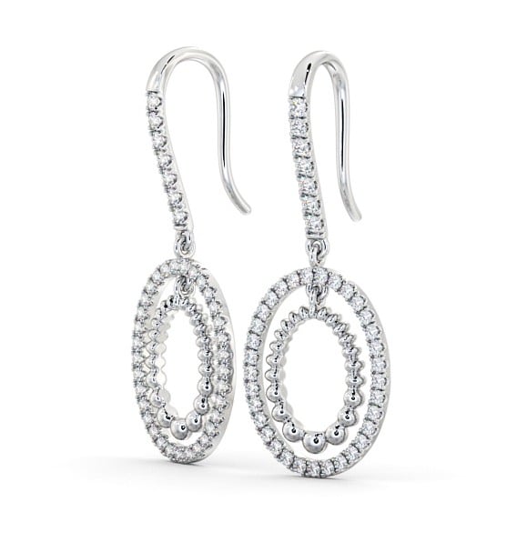 Drop Round Diamond 0.60ct Earrings 18K White Gold - Barfleur ERG107_WG_THUMB1
