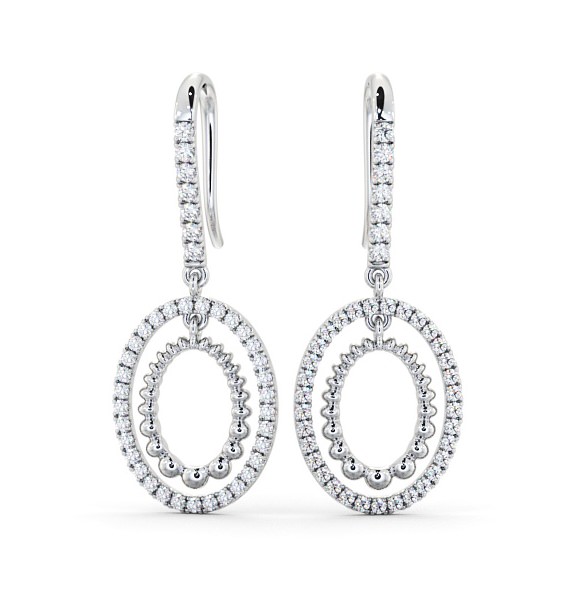  Drop Round Diamond 0.60ct Earrings 9K White Gold - Barfleur ERG107_WG_THUMB2 