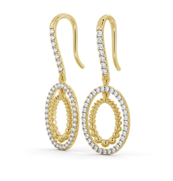  Drop Round Diamond 0.60ct Earrings 9K Yellow Gold - Barfleur ERG107_YG_THUMB1 