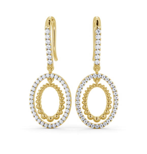 Drop Round Diamond 0.60ct Earrings 18K Yellow Gold - Barfleur ERG107_YG_THUMB2 