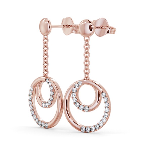 Circle Round Diamond 0.40ct Earrings 9K Rose Gold ERG108_RG_THUMB1