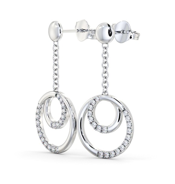 Circle Round Diamond 0.40ct Earrings 18K White Gold ERG108_WG_THUMB1