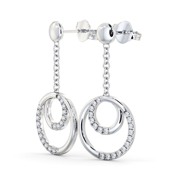 Circle Round Diamond 0.40ct Earrings 9K White Gold ERG108_WG_THUMB1 