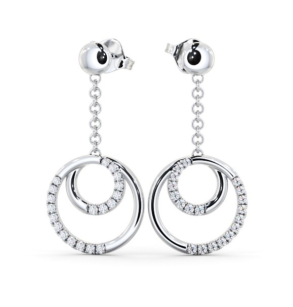 Circle Round Diamond 0.40ct Earrings 18K White Gold ERG108_WG_THUMB2 