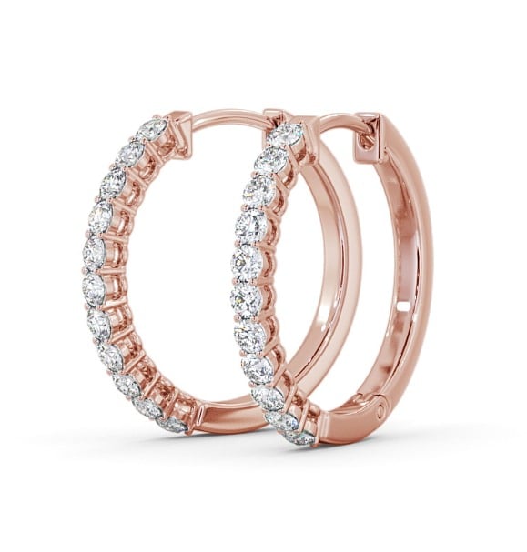 Hoop Round Diamond Classic Earrings 9K Rose Gold ERG109_RG_THUMB1