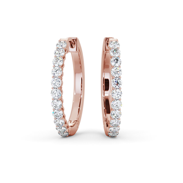 Hoop Round Diamond Earrings 18K Rose Gold - Destiny ERG109_RG_UP