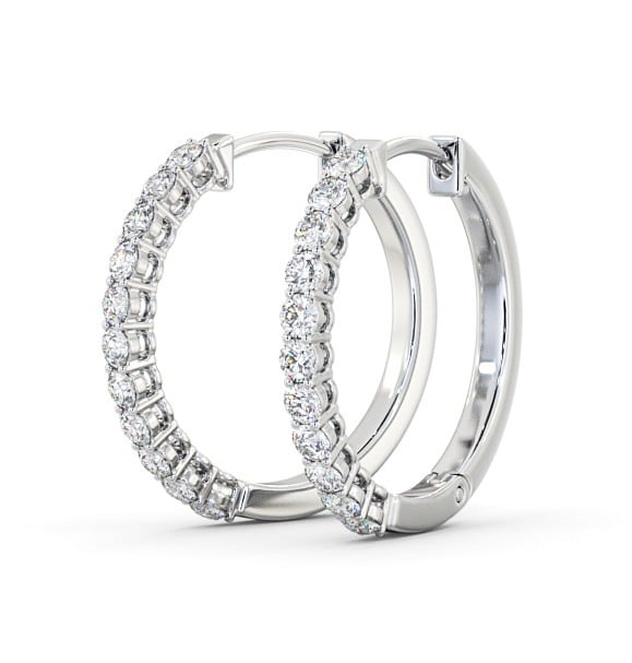 Hoop Round Diamond Classic Earrings 18K White Gold ERG109_WG_THUMB1 