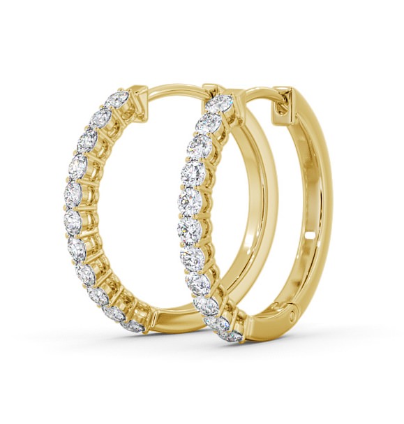 Hoop Round Diamond Classic Earrings 18K Yellow Gold ERG109_YG_THUMB1 