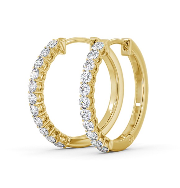 Hoop Round Diamond Classic Earrings 9K Yellow Gold ERG109_YG_THUMB1