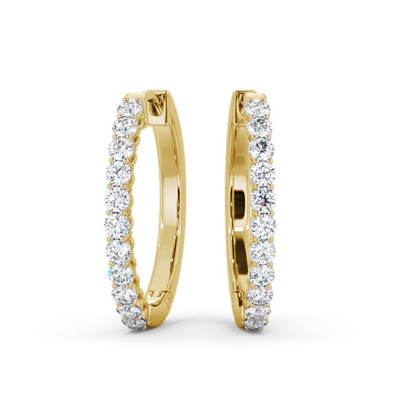  Hoop Round Diamond Earrings 9K Yellow Gold - Destiny ERG109_YG_THUMB2 