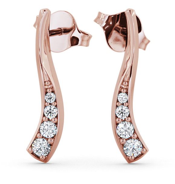  Drop Round Diamond 0.24ct Earrings 9K Rose Gold - Purleigh ERG10_RG_THUMB2 