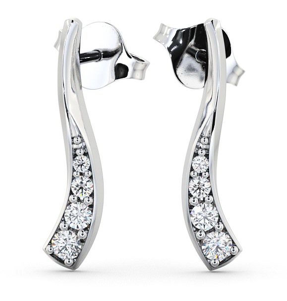 Purleigh Drop Earrings Round Diamond 0.24ct Curved ERG10_WG_THUMB2 