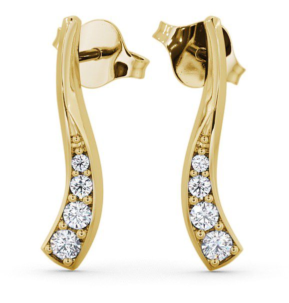  Drop Round Diamond 0.24ct Earrings 9K Yellow Gold - Purleigh ERG10_YG_THUMB2 