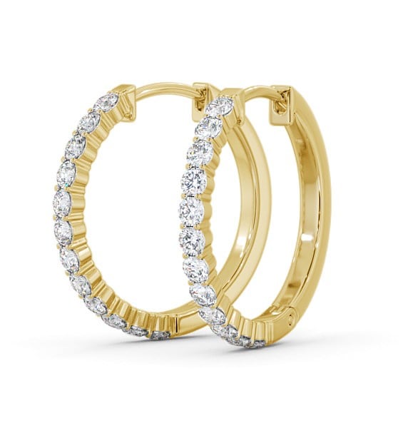 Hoop Round Diamond Classic Earrings 18K Yellow Gold ERG110_YG_THUMB1