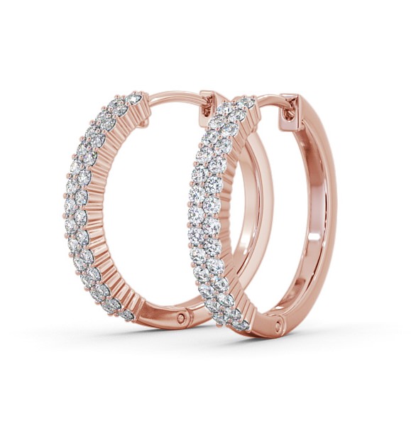 Hoop Round Diamond Double Row Earrings 18K Rose Gold ERG111_RG_THUMB1 