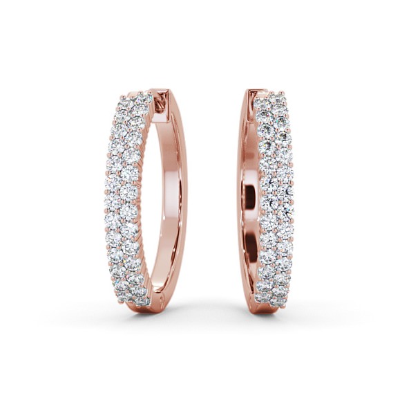 Inga Hoop Earrings Round Diamond Double Row ERG111_RG_THUMB2 