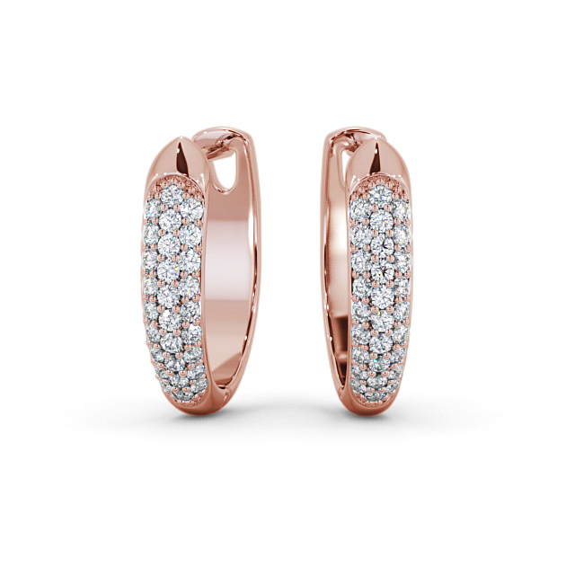 Hoop Round Diamond 0.30ct Earrings 18K Rose Gold - Justine ERG112_RG_UP