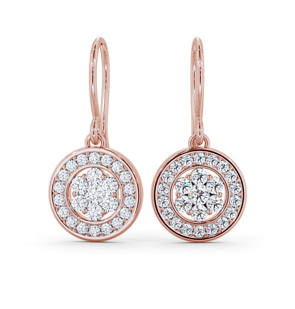  Drop Round Diamond Earrings 9K Rose Gold - Dilston ERG113_RG_THUMB2 