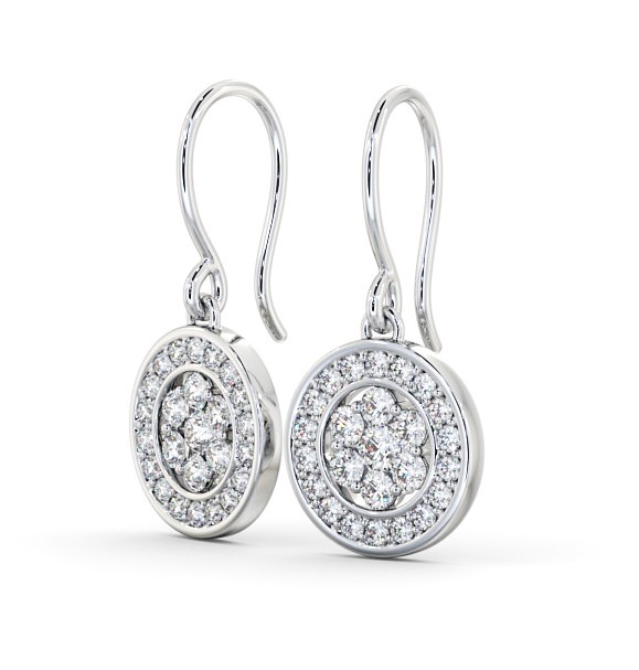  Drop Round Diamond Earrings 9K White Gold - Dilston ERG113_WG_THUMB1 