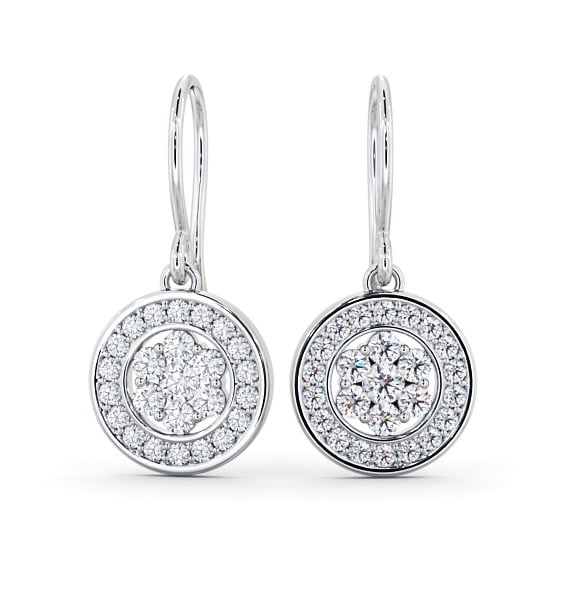 Drop Round Diamond Cluster Style Earrings 18K White Gold ERG113_WG_THUMB2 
