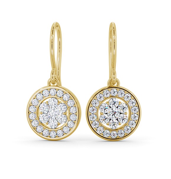  Drop Round Diamond Earrings 9K Yellow Gold - Dilston ERG113_YG_THUMB2 