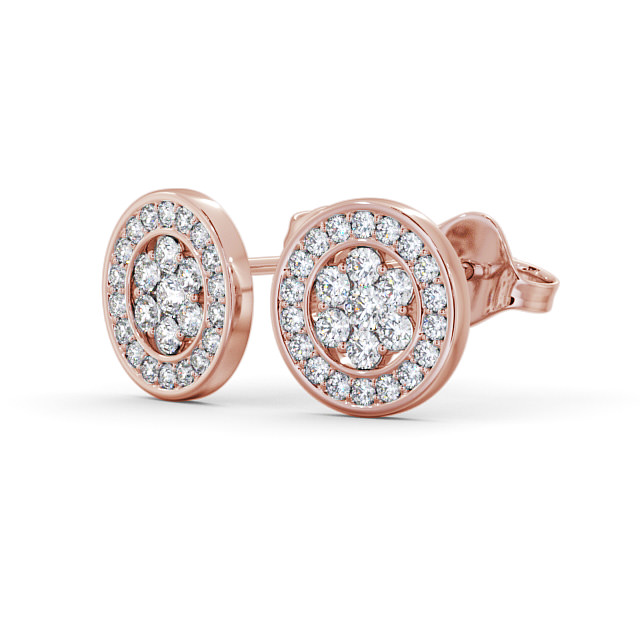 Cluster Round Diamond Earrings 18K Rose Gold - ilaria