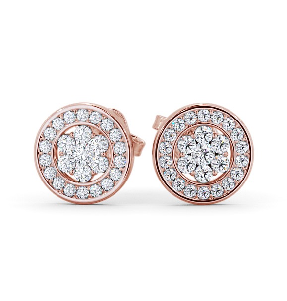  Cluster Round Diamond Earrings 18K Rose Gold - ilaria ERG114_RG_THUMB2 