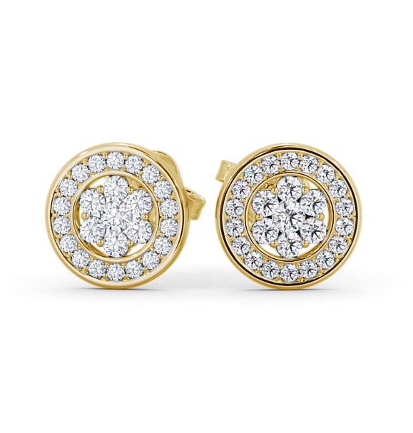  Cluster Round Diamond Earrings 9K Yellow Gold - ilaria ERG114_YG_THUMB2 
