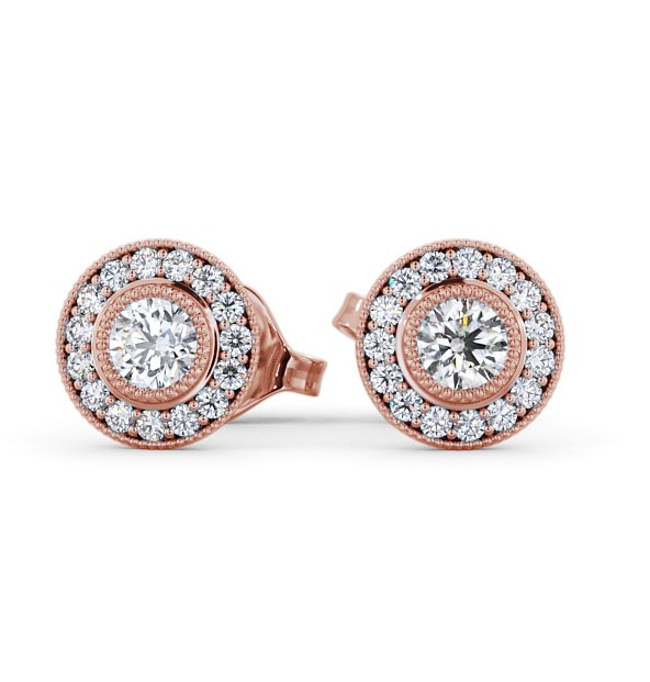  Halo Round Diamond Earrings 9K Rose Gold - Vita ERG115_RG_THUMB2 