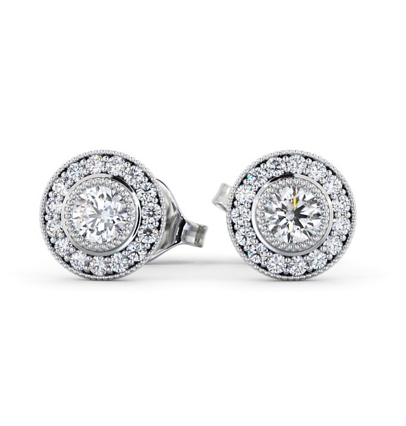  Halo Round Diamond Earrings 18K White Gold - Vita ERG115_WG_THUMB2 