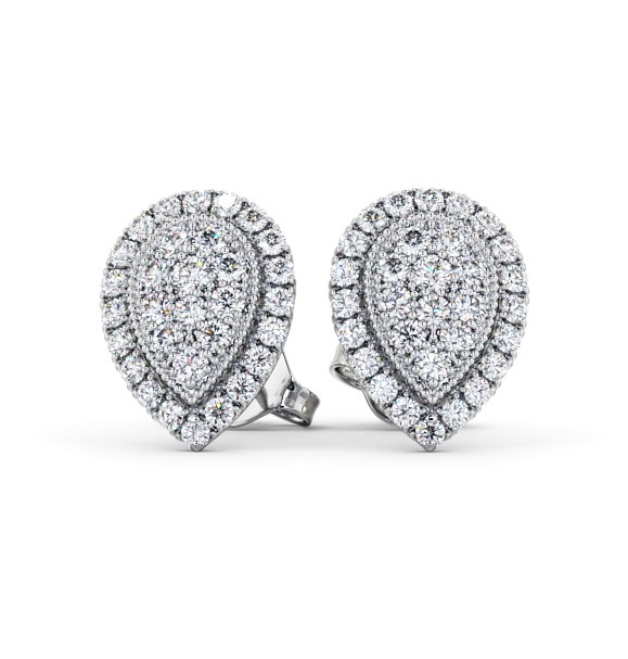  Cluster Round Diamond 1.05ct Earrings 18K White Gold - Laramie ERG116_WG_THUMB2 