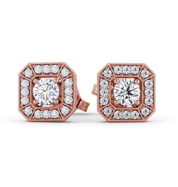  Halo Round Diamond Earrings 18K Rose Gold - Silonia ERG117_RG_THUMB2 