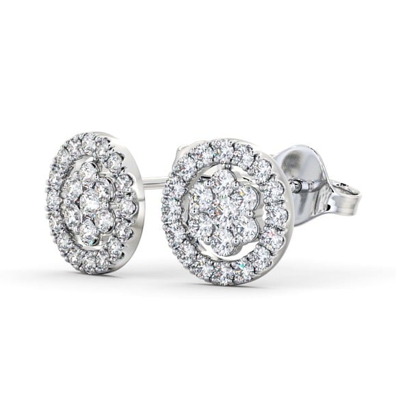 Cluster Round Diamond Earrings 9K White Gold - Comos ERG118_WG_THUMB1