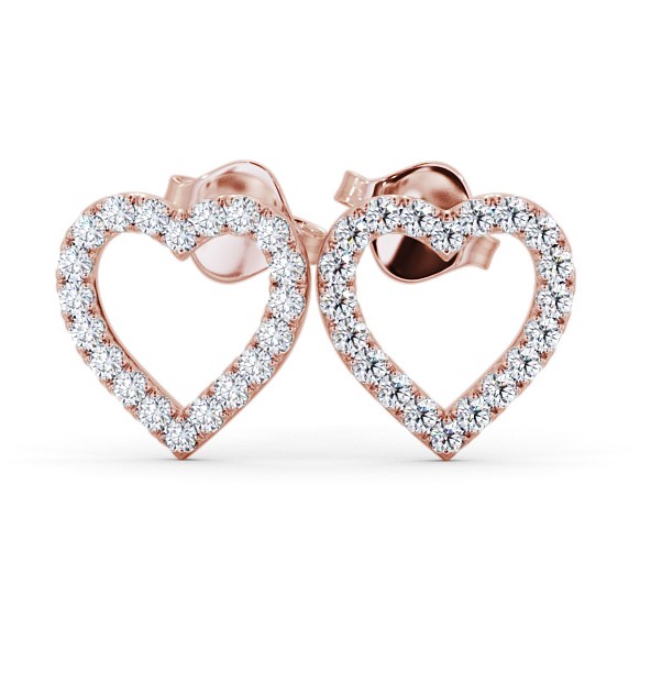  Heart Design Round Diamond Earrings 9K Rose Gold - Tiliana ERG119_RG_THUMB2 