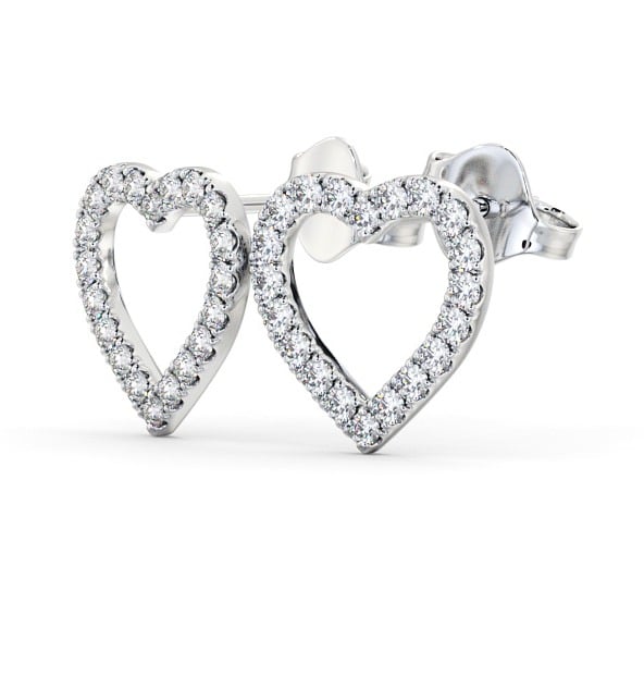 Heart Design Round Diamond Earrings 18K White Gold ERG119_WG_THUMB1