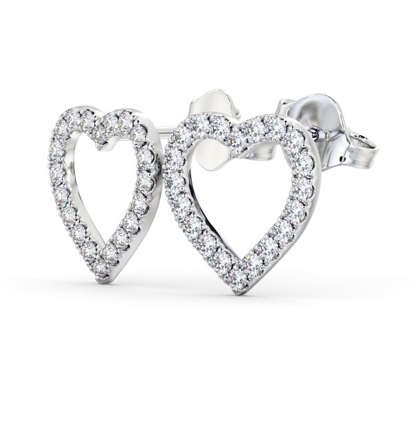 Heart Design Round Diamond Earrings 18K White Gold ERG119_WG_THUMB1 