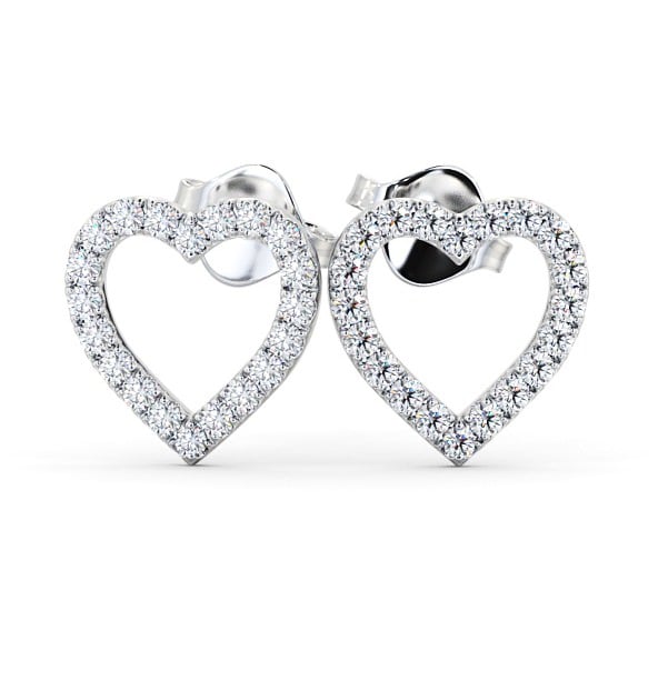  Heart Design Round Diamond Earrings 9K White Gold - Tiliana ERG119_WG_THUMB2 