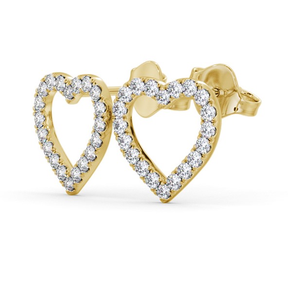 Heart Design Round Diamond Earrings 9K Yellow Gold ERG119_YG_THUMB1