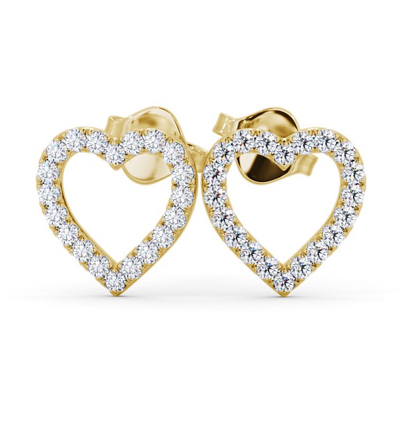  Heart Design Round Diamond Earrings 9K Yellow Gold - Tiliana ERG119_YG_THUMB2 