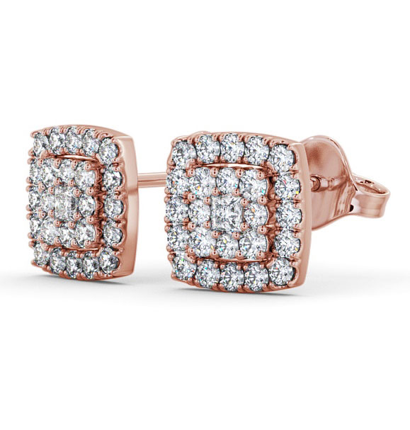  Cluster Round Diamond Earrings 18K Rose Gold - Allenton ERG11_RG_THUMB1_3 