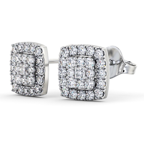  Cluster Round Diamond Earrings 9K White Gold - Allenton ERG11_WG_THUMB1_1_1 