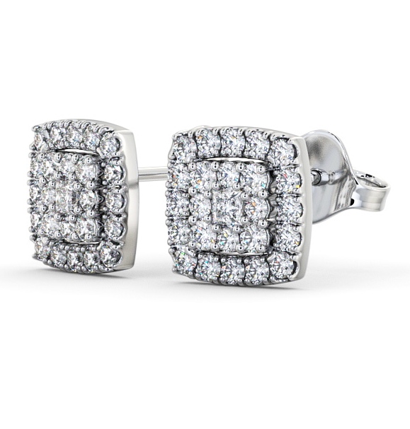 Cluster Round Diamond Square Shaped Earrings 9K White Gold ERG11_WG_THUMB1_1_1.jpg 