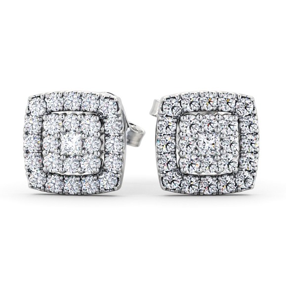 Allenton Cluster Earrings Round Diamond Halo Style ERG11_WG_THUMB2 