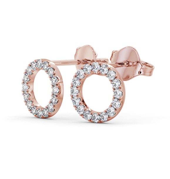 Circle Design Round Diamond Earrings 18K Rose Gold - Yolanda ERG120_RG_THUMB1