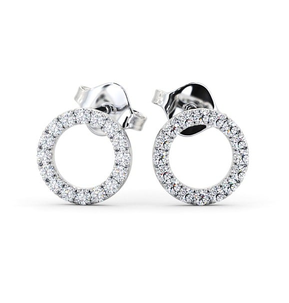Circle Design Round Diamond Earrings 18K White Gold ERG120_WG_THUMB2 