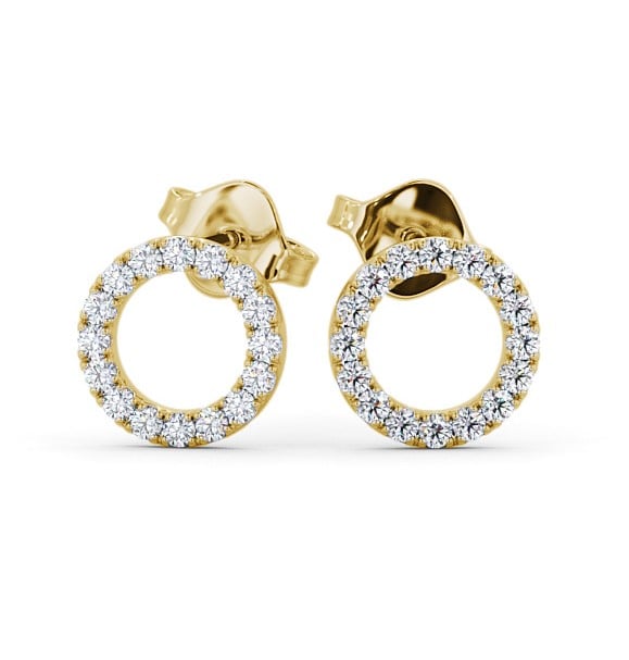  Circle Design Round Diamond Earrings 9K Yellow Gold - Yolanda ERG120_YG_THUMB2 