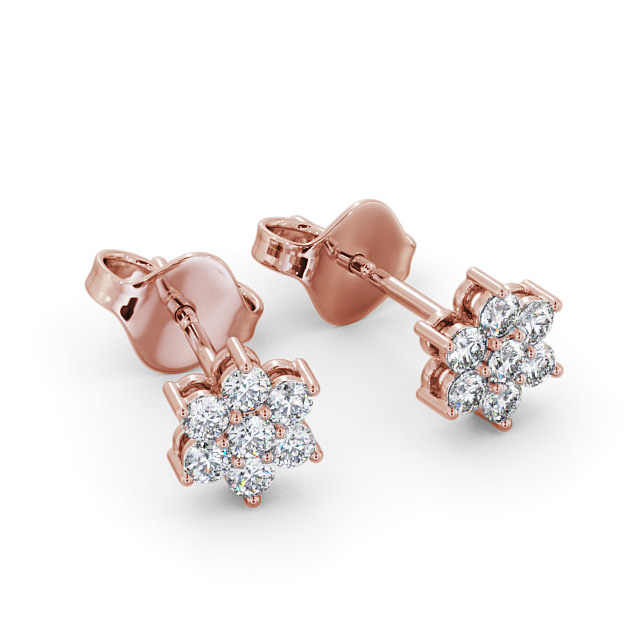 Cluster Round Diamond Earrings 9K Rose Gold - Martine ERG122_RG_FLAT
