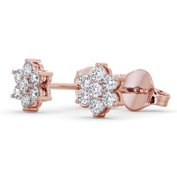 Cluster Round Diamond Floral Design Earrings 18K Rose Gold ERG122_RG_THUMB1 